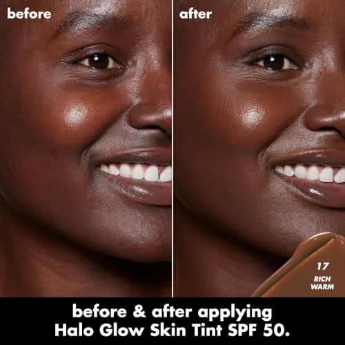 e.l.f. Halo Glow Skin Tint SPF 50 Hydrating & Tinted 17 Rich Warm | Dewy, Buildable Coverage thumbnail 4