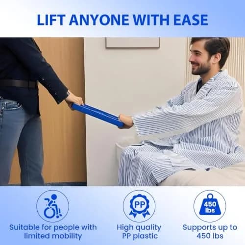 KOUNATSURI Portable Lift Assist Standing Aid Bar with No-Slip Grip Handle | Supports Up to 450 lbs (204 kg) thumbnail 3