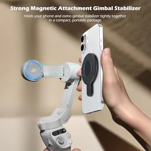 ALAFLY Magnetic Phone Mount for DJI Gimbals | Compatible with MagSafe iPhone 12-17, Quick Release, All Metal Clamp, Black thumbnail 5