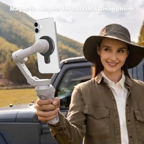 ALAFLY Magnetic Phone Mount for DJI Gimbals | Compatible with MagSafe iPhone 12-17, Quick Release, All Metal Clamp, Black thumbnail 2