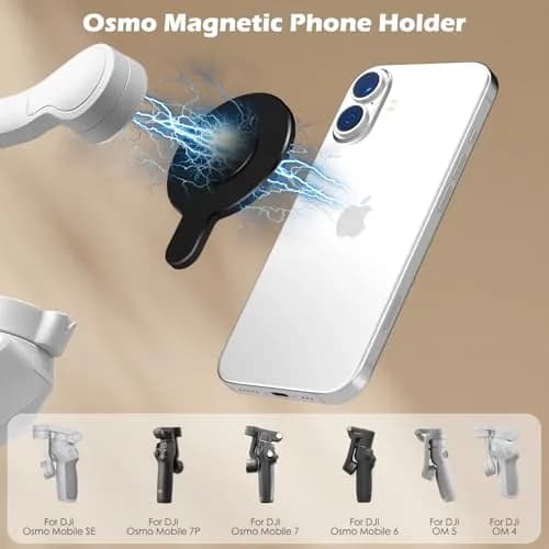 ALAFLY Magnetic Phone Mount for DJI Gimbals | Compatible with MagSafe iPhone 12-17, Quick Release, All Metal Clamp, Black thumbnail 3