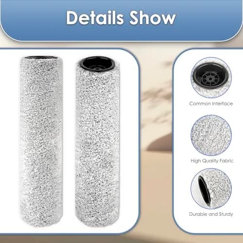 MIBUMIKI Version 2 Detachable Brush Rollers (2 Pack) for Tineco Floor One S7 Pro, S6, Stretch S6 - 6cm (2.3in) x 4cm (1.3in) x 3cm (1in) thumbnail 5