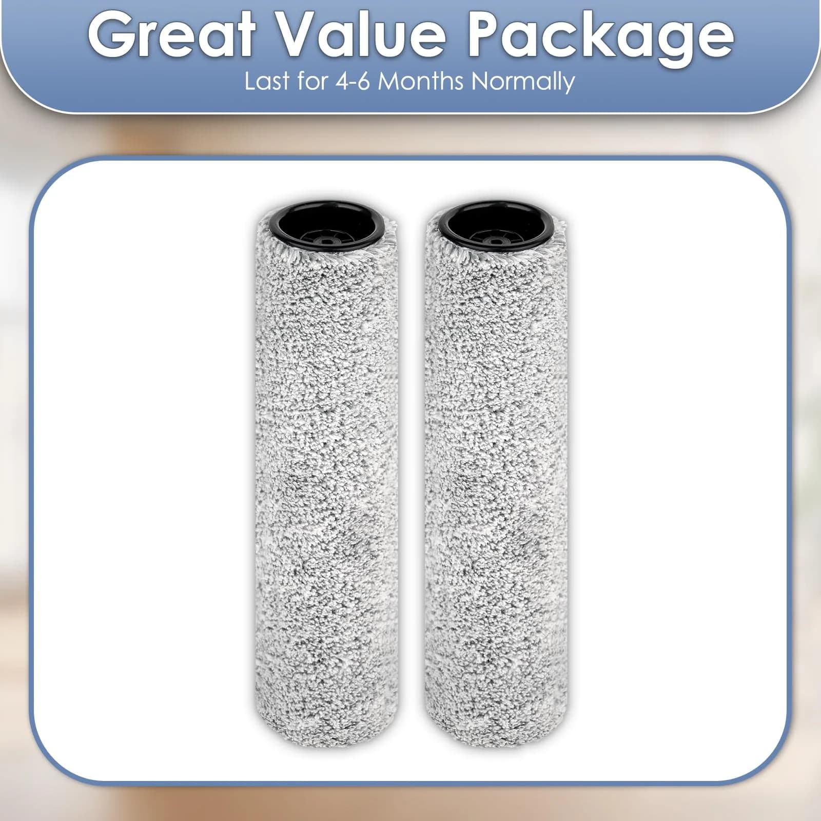 MIBUMIKI Version 2 Detachable Brush Rollers (2 Pack) for Tineco Floor One S7 Pro, S6, Stretch S6 - 6cm (2.3in) x 4cm (1.3in) x 3cm (1in) - view 7