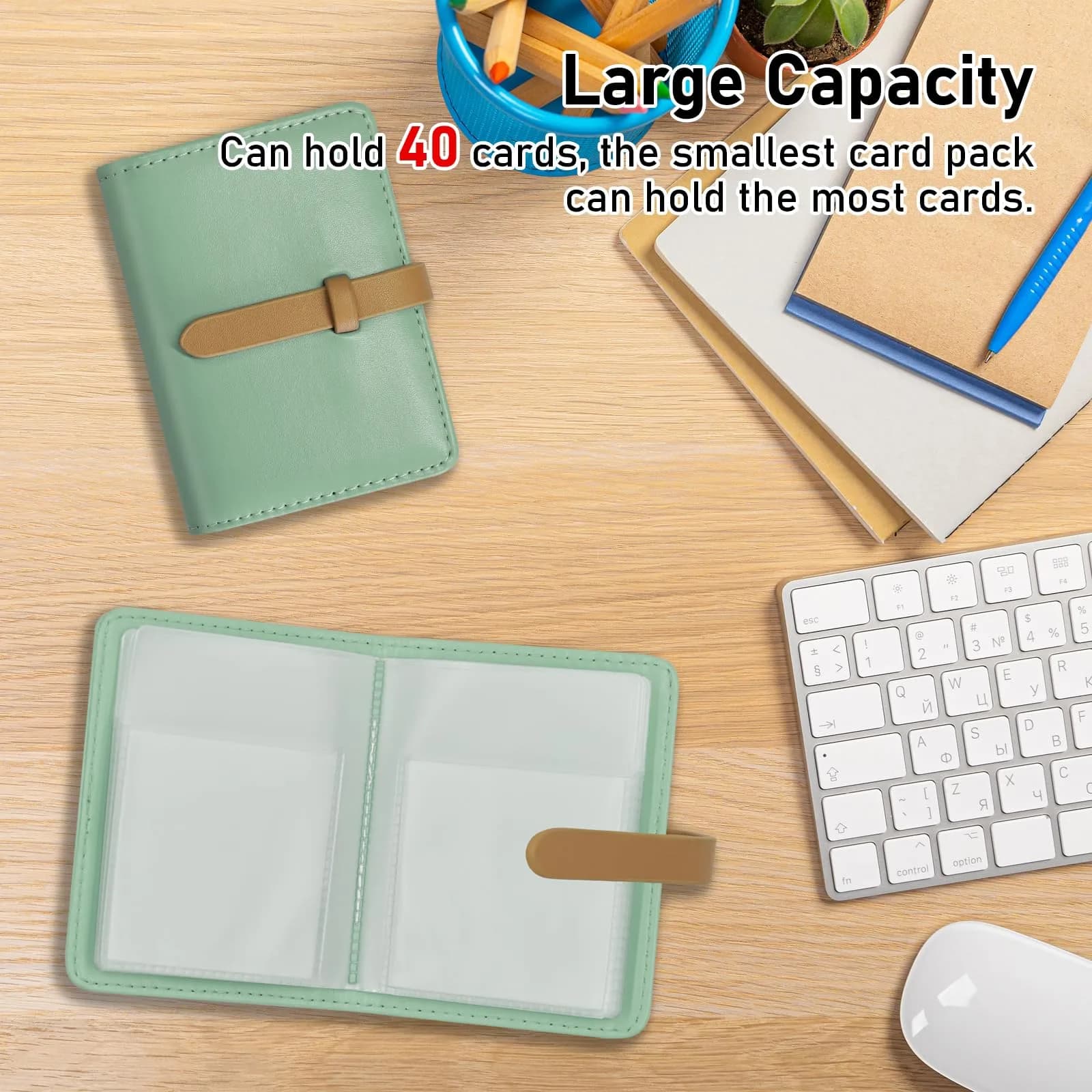 FORYEE 40-Slot PU Leather Card Holder Wallet | Slim Minimalist Design for Business & Travel thumbnail 6