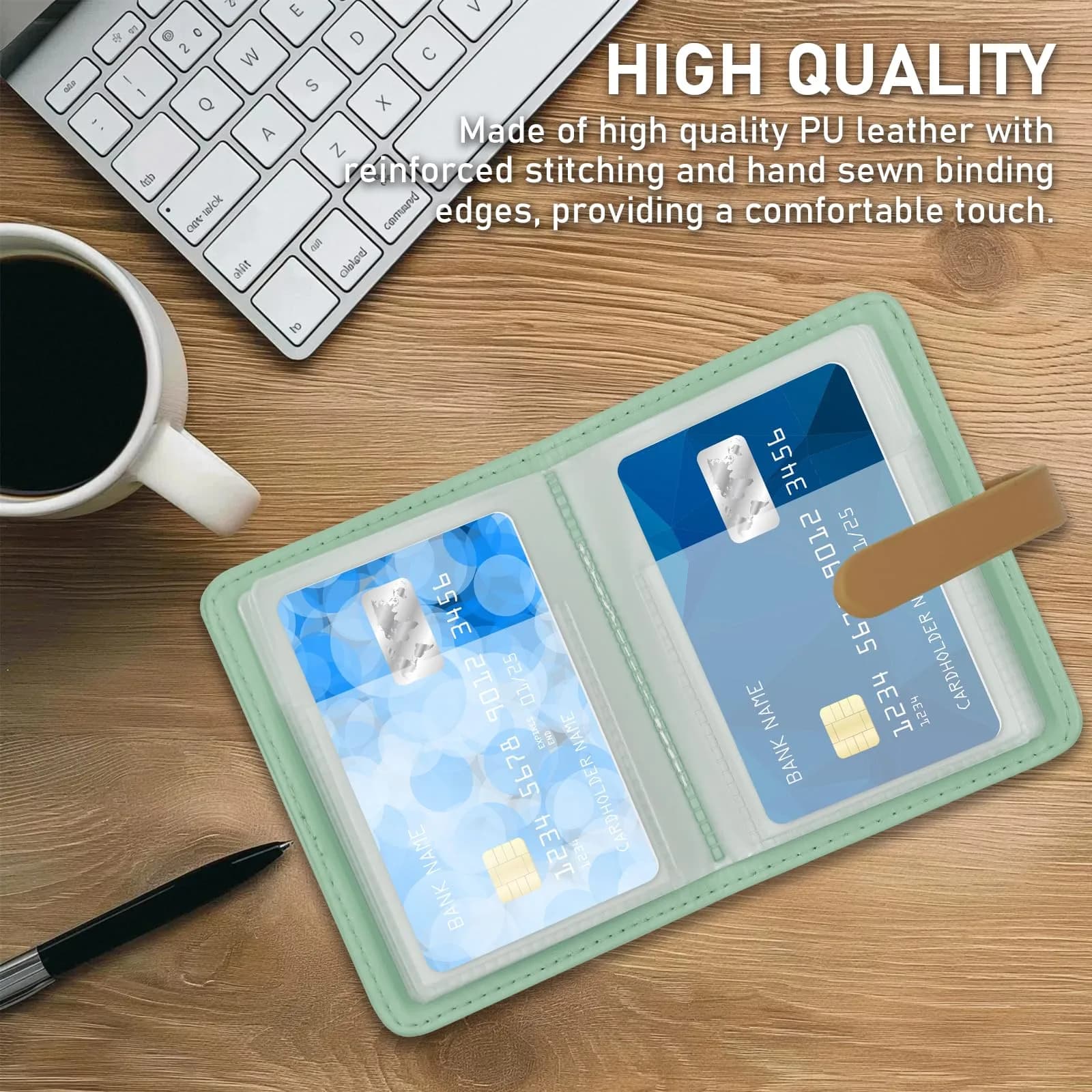 FORYEE 40-Slot PU Leather Card Holder Wallet | Slim Minimalist Design for Business & Travel thumbnail 2