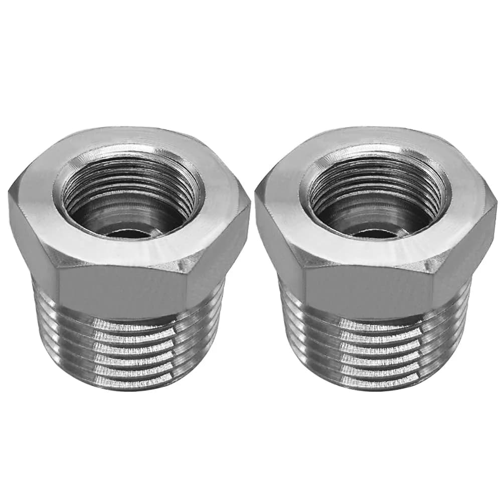 beduan 304SS Water Line Adapter 3/8 Comp Female to 1/2 MNPT (2-Pack, Silver) | Connects 3/8" Compression to 1/2" NPT - main product image