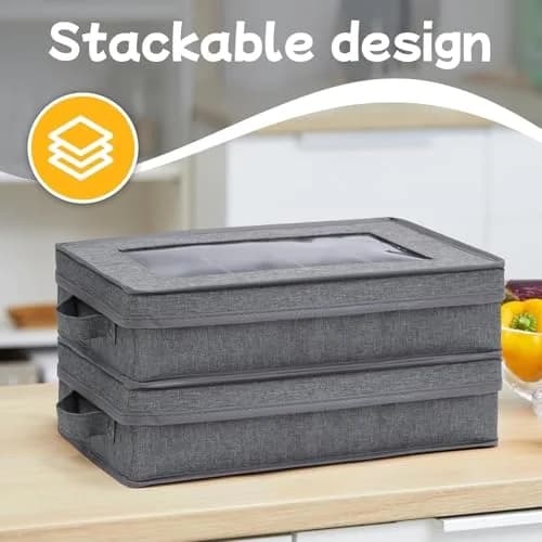 Lafulling Silverware Storage Box 2 Pack | Adjustable Dividers & Dustproof Design (43cm x 26cm x 10cm) thumbnail 5