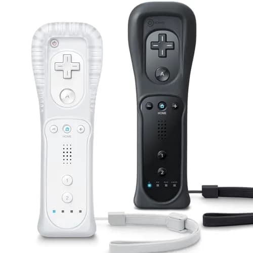 TIANHOO Remote Controller for Wii & Wii U | Precise Motion-Sensing, Wireless, 2 Pack with Silicone Case & Wrist Strap thumbnail 1
