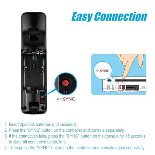 TIANHOO Remote Controller for Wii & Wii U | Precise Motion-Sensing, Wireless, 2 Pack with Silicone Case & Wrist Strap thumbnail 5