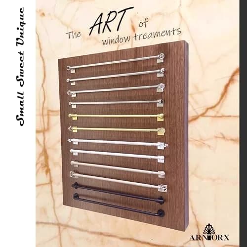 ARNORX 3/8" Sash Curtain Rods with Clear Crystal Ball Finials, 16-28 Inch Adjustable | Elegant Brass Brushed Finish for French Doors & Windows thumbnail 6