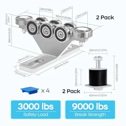 LookFox Material Handling Beam Trolley 6+2 Wheel Anti-Lock & Anti-Fall | Heavy Load Capacity thumbnail 5