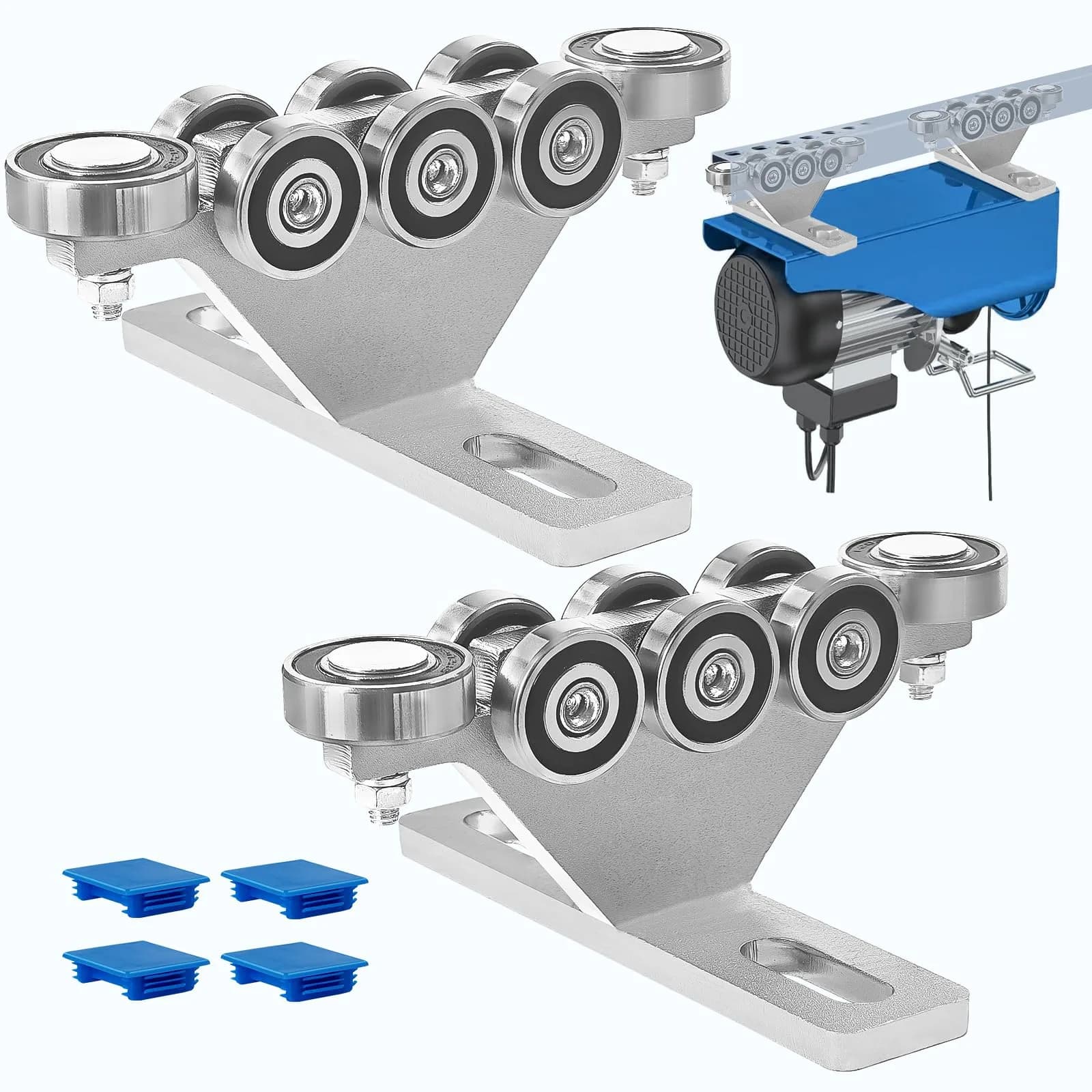 LookFox 6+2 Wheel Hoist Trolley - Anti-Lock & Anti-Fall, Unistrut Trolley