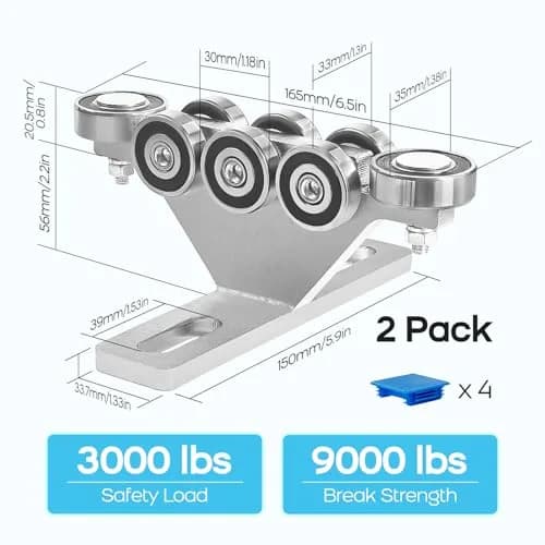 LookFox 6+2 Wheel Hoist Trolley - Anti-Lock & Anti-Fall, Unistrut Trolley thumbnail 4