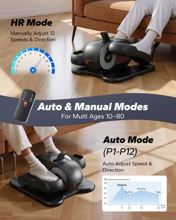 MERACH Under Desk Elliptical 18-inch Steel Frame | Low-Impact Leg Exercise for Seniors & Office Use thumbnail 7