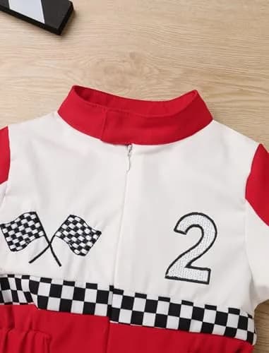 IWEMEK Baby Race Car Driver Jumpsuit for 2nd Birthday | Red-2Y (18-24 Months) thumbnail 4