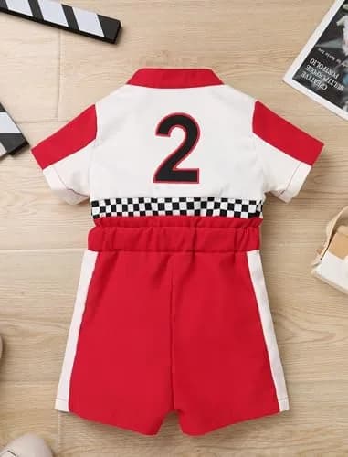 IWEMEK Baby Race Car Driver Jumpsuit for 2nd Birthday | Red-2Y (18-24 Months) thumbnail 3