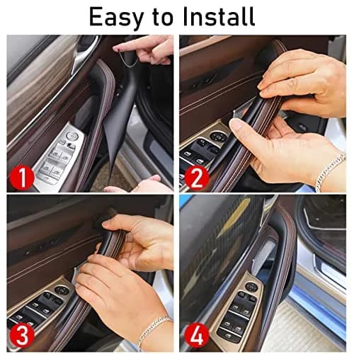 Jaronx Black ABS+PC Interior Door Handle Covers 4 Pieces for BMW 5 Series G30 G31 F90 M5 2017-2022 thumbnail 5