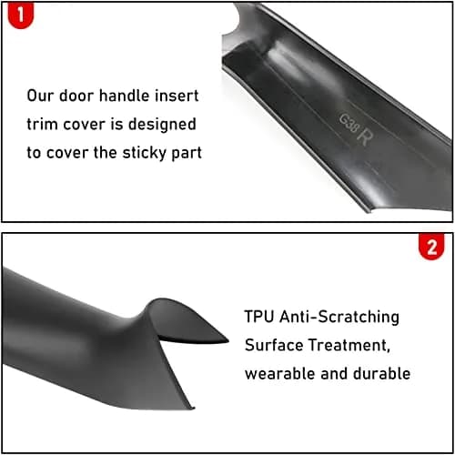 Jaronx Black ABS+PC Interior Door Handle Covers 4 Pieces for BMW 5 Series G30 G31 F90 M5 2017-2022 thumbnail 6