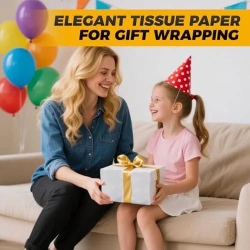 Simetufy White Tissue Paper Bulk 50cm x 75cm (20"x 30") | 1000 Sheets for Gift Bags, Crafts, Packaging thumbnail 6