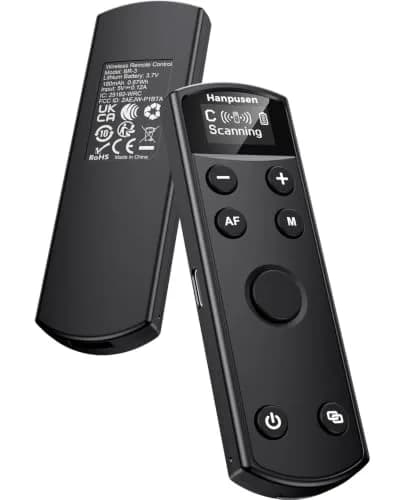 Hanpusen Rechargeable Wireless Shutter Release Remote for Canon Cameras with OLED Screen | 10m (32.8ft) Range thumbnail 1
