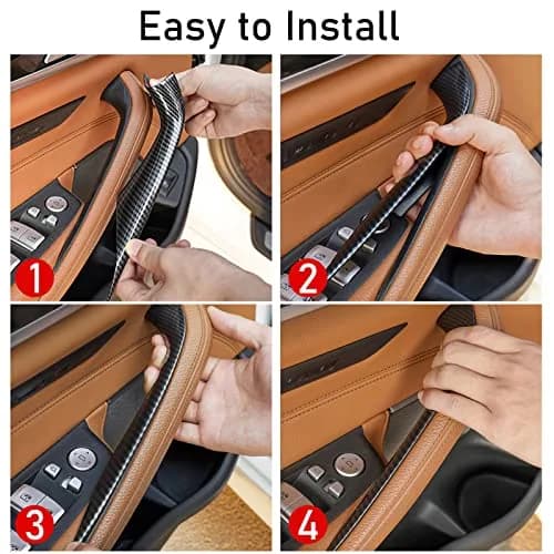 Jaronx Carbon Fiber Pattern Door Handle Covers 4 Pieces | For BMW 5 Series G30 G31 F90 M5 2017-2022 thumbnail 5