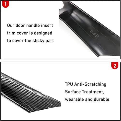 Jaronx Carbon Fiber Pattern Door Handle Covers 4 Pieces | For BMW 5 Series G30 G31 F90 M5 2017-2022 thumbnail 6