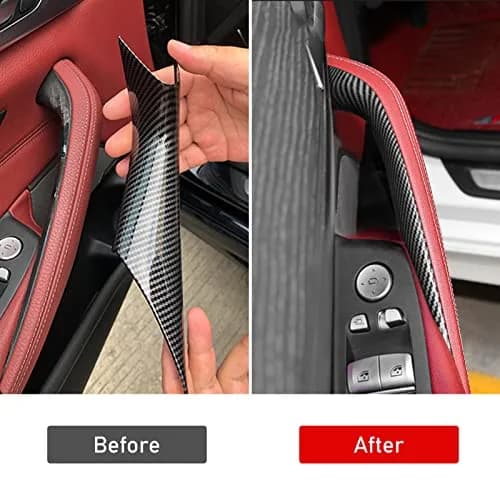 Jaronx Carbon Fiber Pattern Door Handle Covers 4 Pieces | For BMW 5 Series G30 G31 F90 M5 2017-2022 thumbnail 2