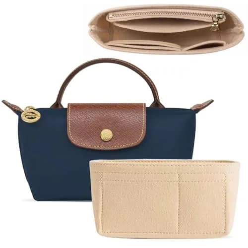 Umiup Felt Mini Purse Organizer Insert for Longchamp Small Tote Bag XS 1.97" x 6.5" x 3.15" | Keeps Bags Clutter-Free thumbnail 1