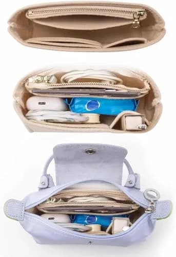 Umiup Felt Mini Purse Organizer Insert for Longchamp Small Tote Bag XS 1.97" x 6.5" x 3.15" | Keeps Bags Clutter-Free thumbnail 3