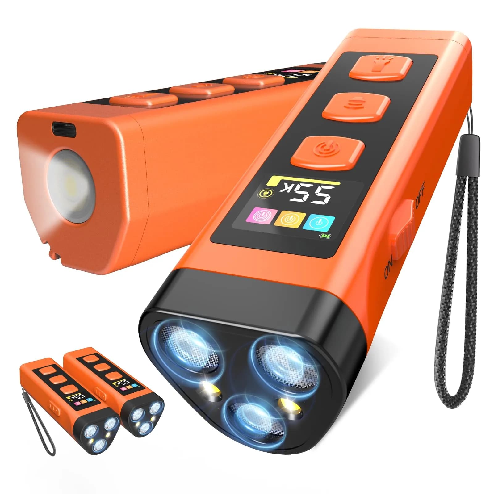 XIFRUS Dog Bark Deterrent Device 2 Pack | Ultrasonic Anti-Barking Trainer with 4 Frequencies — Orange