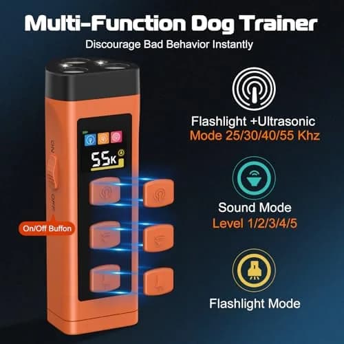 XIFRUS Dog Bark Deterrent Device 2 Pack | Ultrasonic Anti-Barking Trainer with 4 Frequencies thumbnail 2