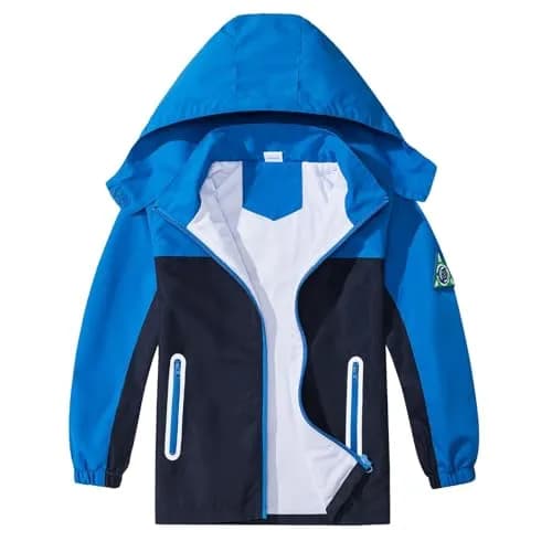 IjnUhb Kids Rain Jacket Boys Girls Waterproof Hooded RainCoat 10-12 Years | Lightweight & Windproof thumbnail 1