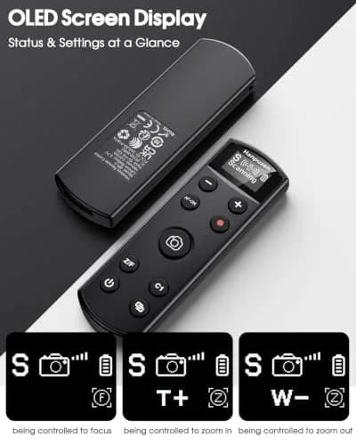 Hanpusen Rechargeable Wireless Camera Remote Control with OLED Screen for Sony Cameras | 10m (32.8ft) Range thumbnail 7