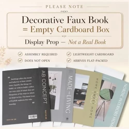 PROBENEX Decorative Books Set of 4 | Faux Olive Green Book Decor for Shelves & Coffee Tables thumbnail 2