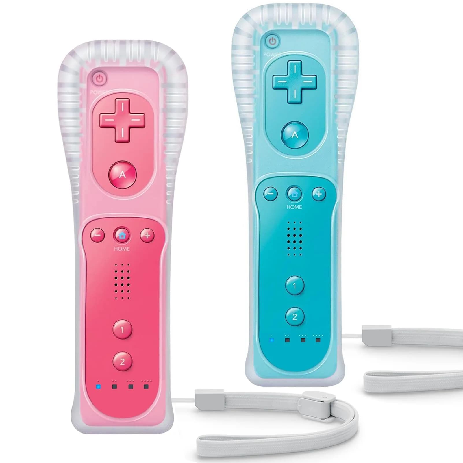 TIANHOO Video Game Controller for Wii & Wii U | 2 Pack Pink & Blue | Precise Motion-Sensing, Upgraded Feedback, Silicone Case (0.231kg)
