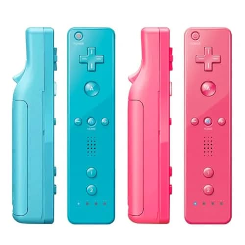TIANHOO Video Game Controller for Wii & Wii U | 2 Pack Pink & Blue | Precise Motion-Sensing, Upgraded Feedback, Silicone Case (0.231kg) thumbnail 2