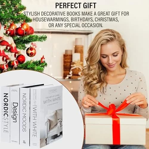 PROBENEX 4 Pcs Decorative Books | Faux Black Coffee Table & Shelf Decor | Modern Home Accent thumbnail 6