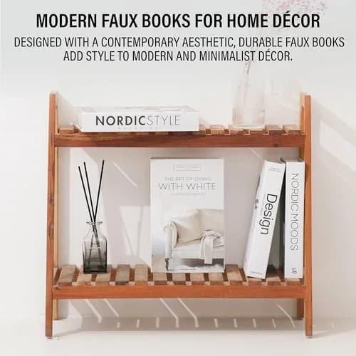 PROBENEX 4 Pcs Decorative Books | Faux Black Coffee Table & Shelf Decor | Modern Home Accent thumbnail 8