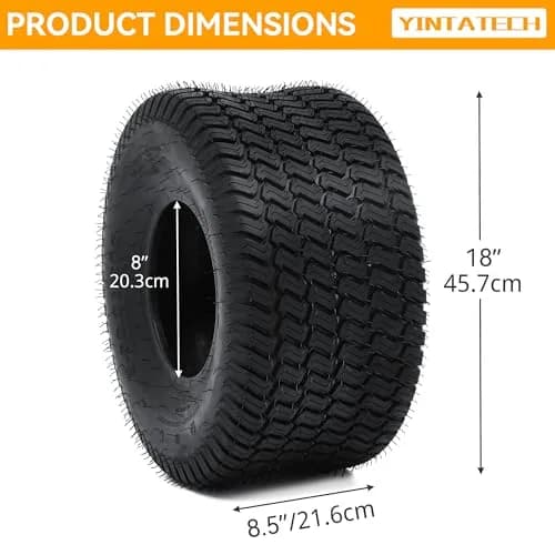 YINTATECH 18x8.5-8 Lawn Mower Tires Set of 2 | 4-Ply Tubeless Turf Tires for Lawn & Garden Vehicles thumbnail 8