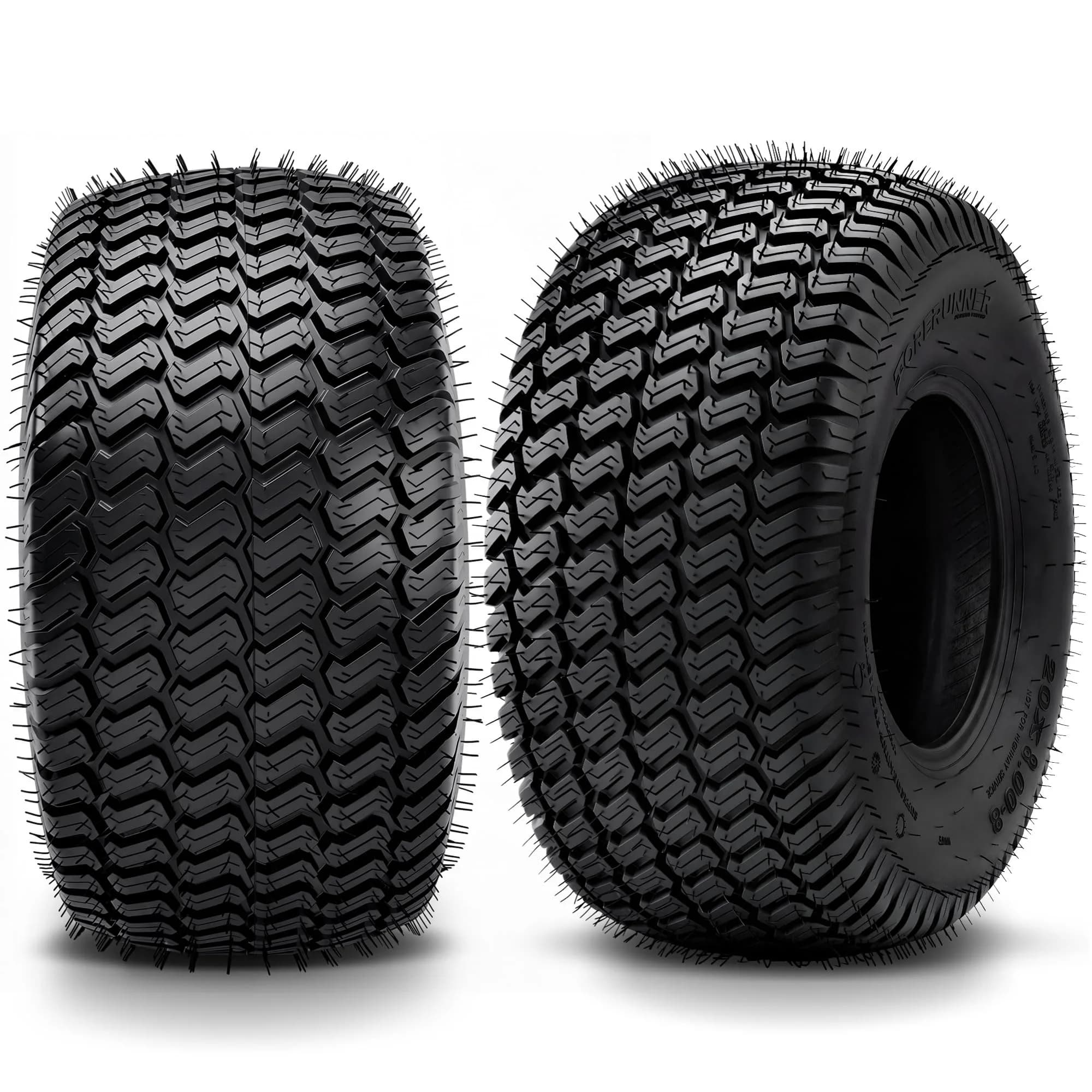 YINTATECH 20x8-8 Lawn Mower Tires Set of 2, 4Ply Tubeless for Lawn & Garden Vehicles — 20x8.00 8 4PR TL