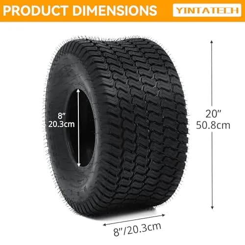 YINTATECH 20x8-8 Lawn Mower Tires Set of 2, 4Ply Tubeless for Lawn & Garden Vehicles thumbnail 8