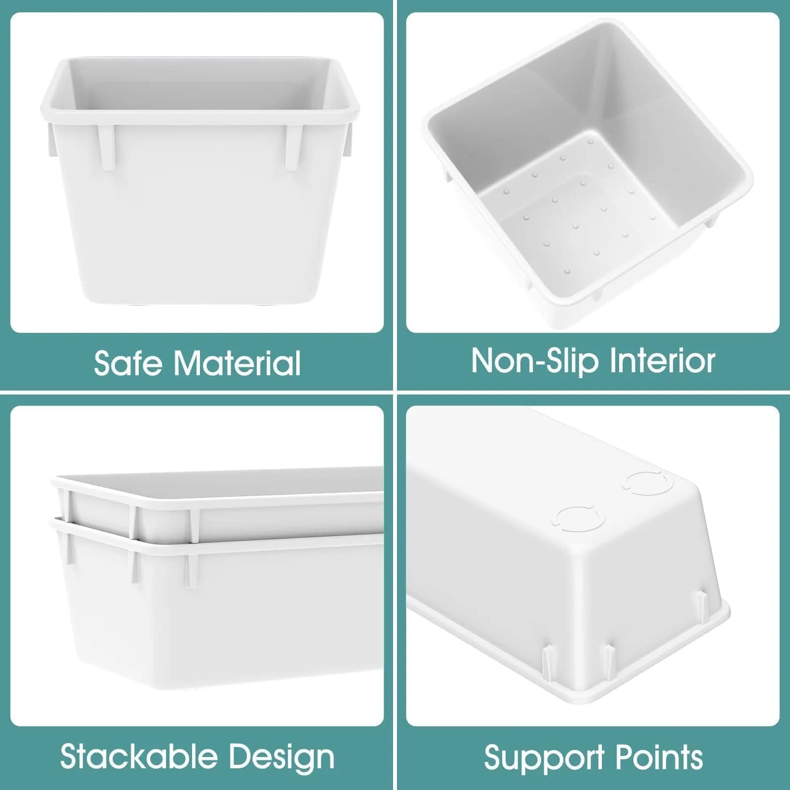 WOWBOX 25 Piece Clear Drawer Organizer Set - White | Versatile Storage Caddy for Bathrooms & More - view 3