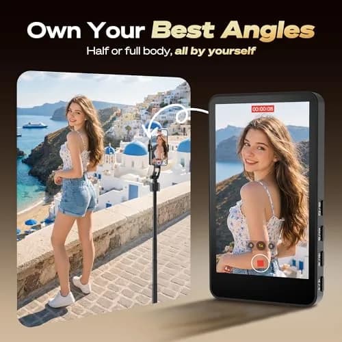SYNCO Wireless Selfie Monitor for iPhone 7-18 | 4K/1080p Rear Camera, 164FT Range, Black thumbnail 4