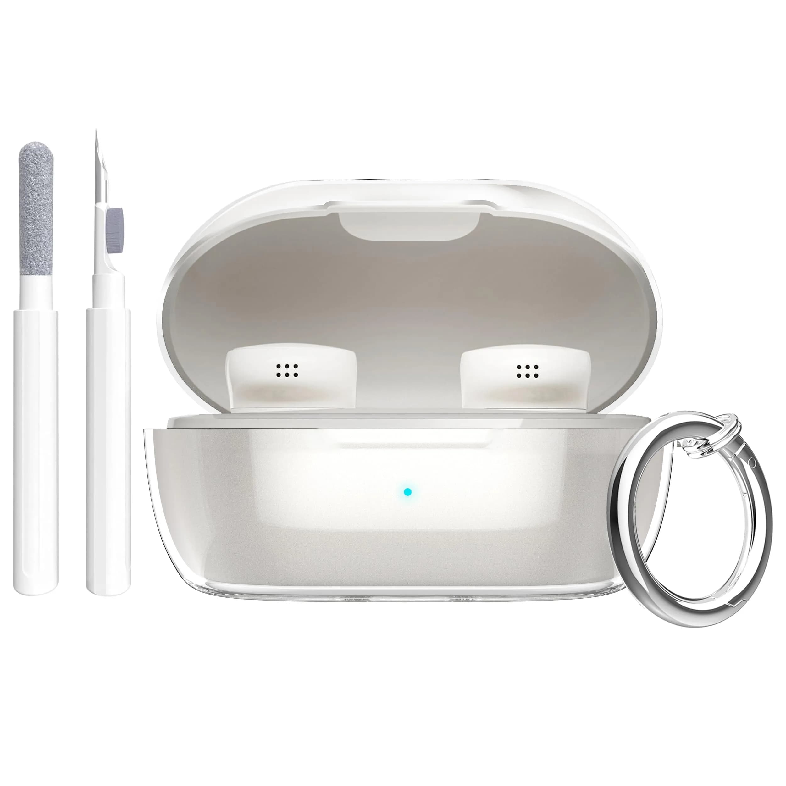 Aircawin Case for Bose QuietComfort Earbuds II & Ultra 2022/2023 | Clear Glitter TPU Cover — Clear