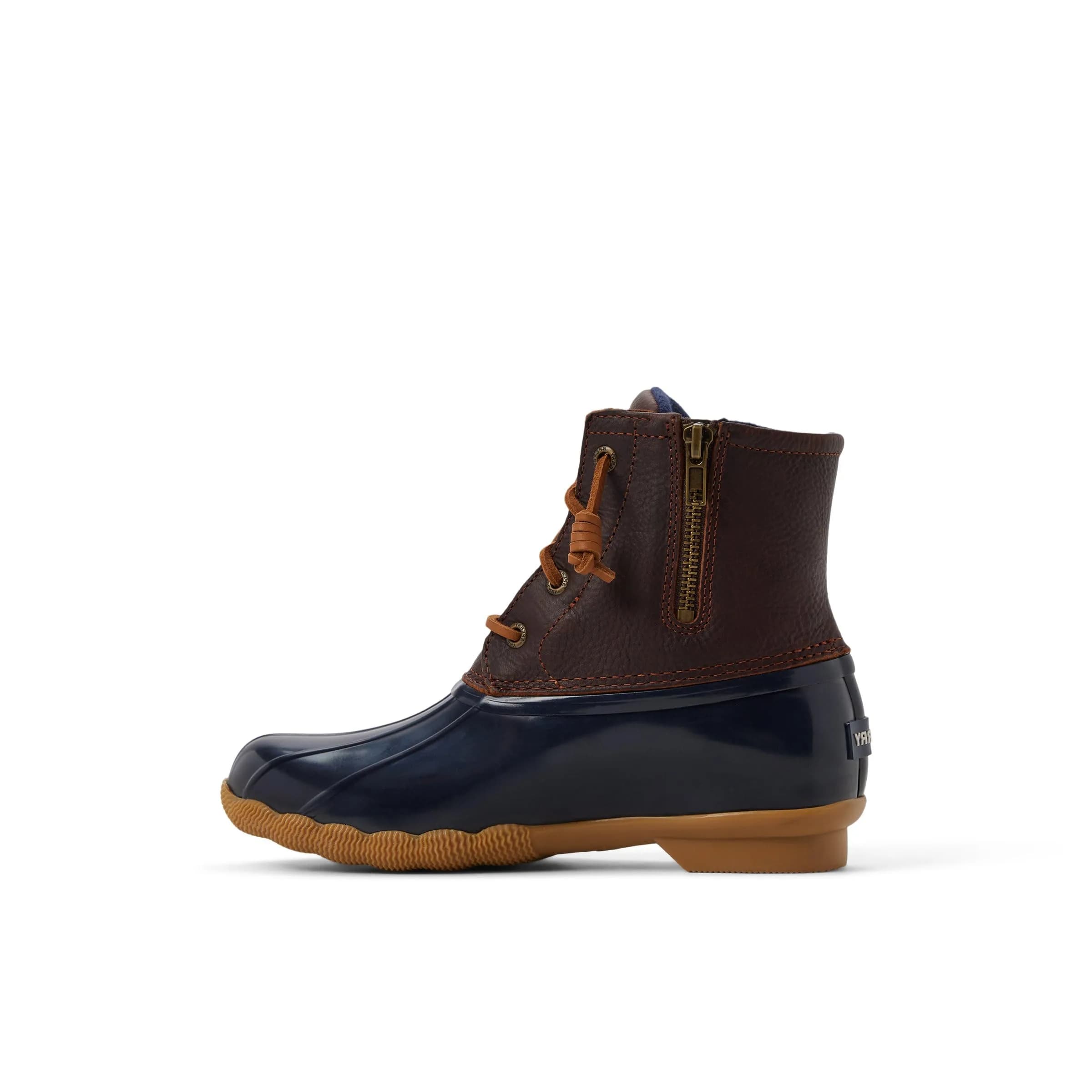 Sperry Saltwater Duck Boot Waterproof Ankle Boot for Women | Casual & Winter Wear — Navy/Tan / 6.5