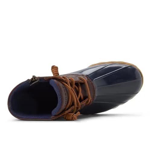 Sperry Saltwater Duck Boot Waterproof Leather Ankle Boot, Navy/Tan, 6.5 | Classic Rain Boot for Women thumbnail 5