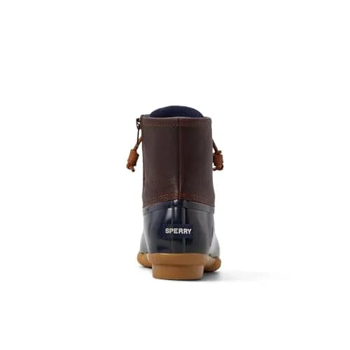 Sperry Saltwater Duck Boot Waterproof Leather Ankle Boot, Navy/Tan, 6.5 | Classic Rain Boot for Women thumbnail 3