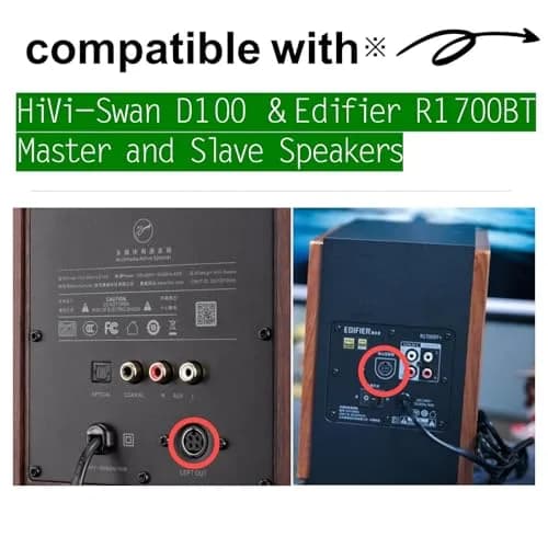 Wood Thrush Speaker Cable Compatible with HiVi-Swan D100 & Edifier R1700BT/R1850DB, 6.56ft | Lossless Audio Transmission thumbnail 2