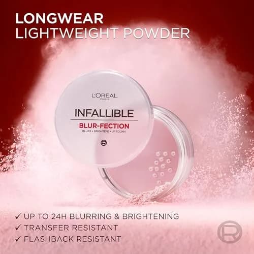 L'Oreal Paris Infallible Blur-fection Setting Powder, 20 Light Translucent | Up to 24H Blur & Brighten, Lock Makeup thumbnail 4