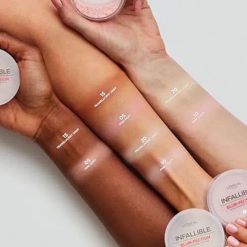 L'Oreal Paris Infallible Blur-fection Setting Powder, 20 Light Translucent | Up to 24H Blur & Brighten, Lock Makeup thumbnail 5